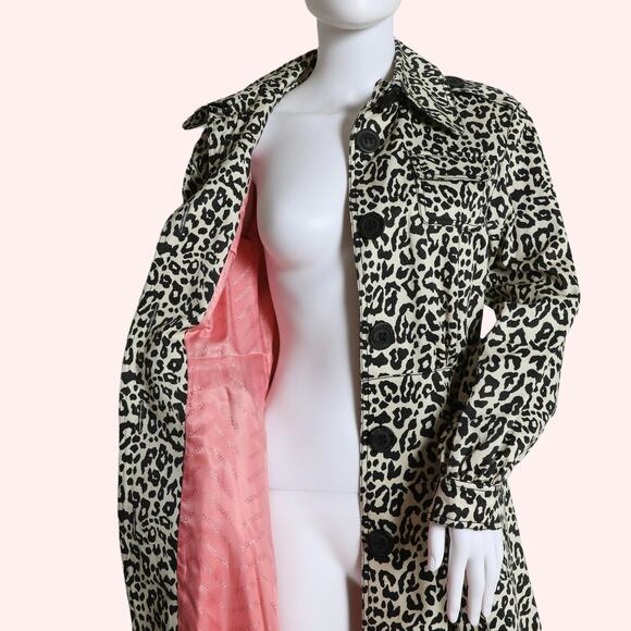 MANOUSH Cream Animal Print Trench Coat w/Tags - Picture 4 of 10